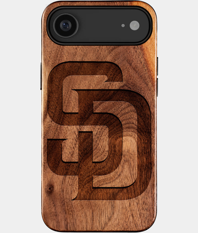 Eco-friendly San Diego Padres iPhone 17 Air Case - Carved Wood Custom San Diego Padres Gift For Him - Monogrammed Personalized iPhone 17 Air Cover By Engraved In Nature