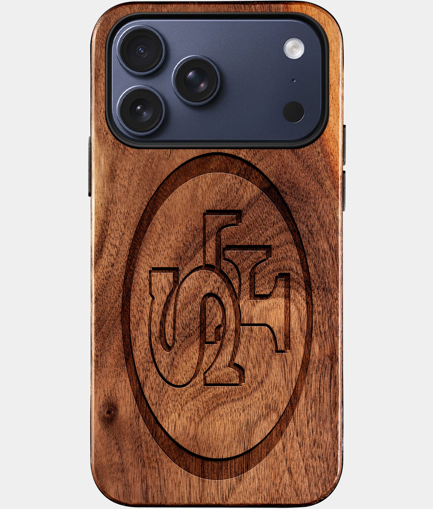 Eco-friendly San Francisco 49Ers iPhone 17 Pro Max Case - Carved Wood Custom San Francisco 49Ers Gift For Him - Monogrammed Personalized iPhone 17 Pro Max Cover By Engraved In Nature