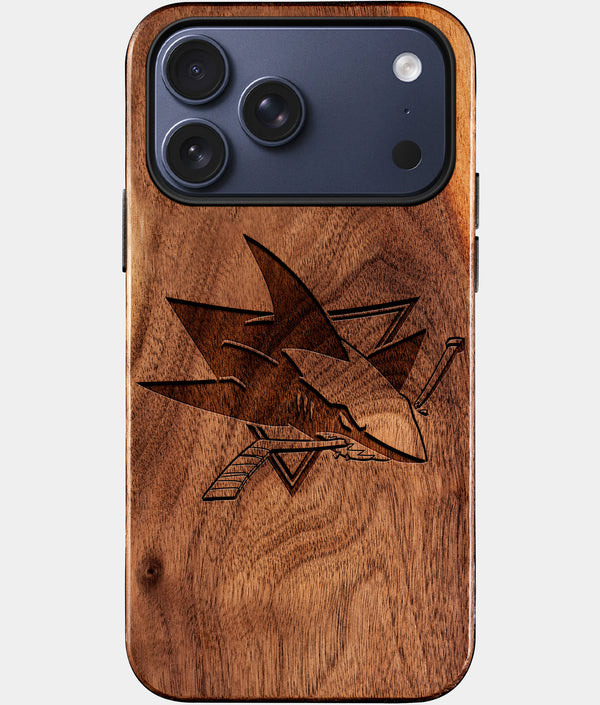 Custom San Jose Sharks iPhone 17/17 Pro/17 Pro Max/17 Air Case - Wood Sharks Cover - Eco-friendly San Jose Sharks iPhone 17 Case - Carved Wood Custom San Jose Sharks Gift For Him - Monogrammed Personalized iPhone 17 Cover By Engraved In Nature