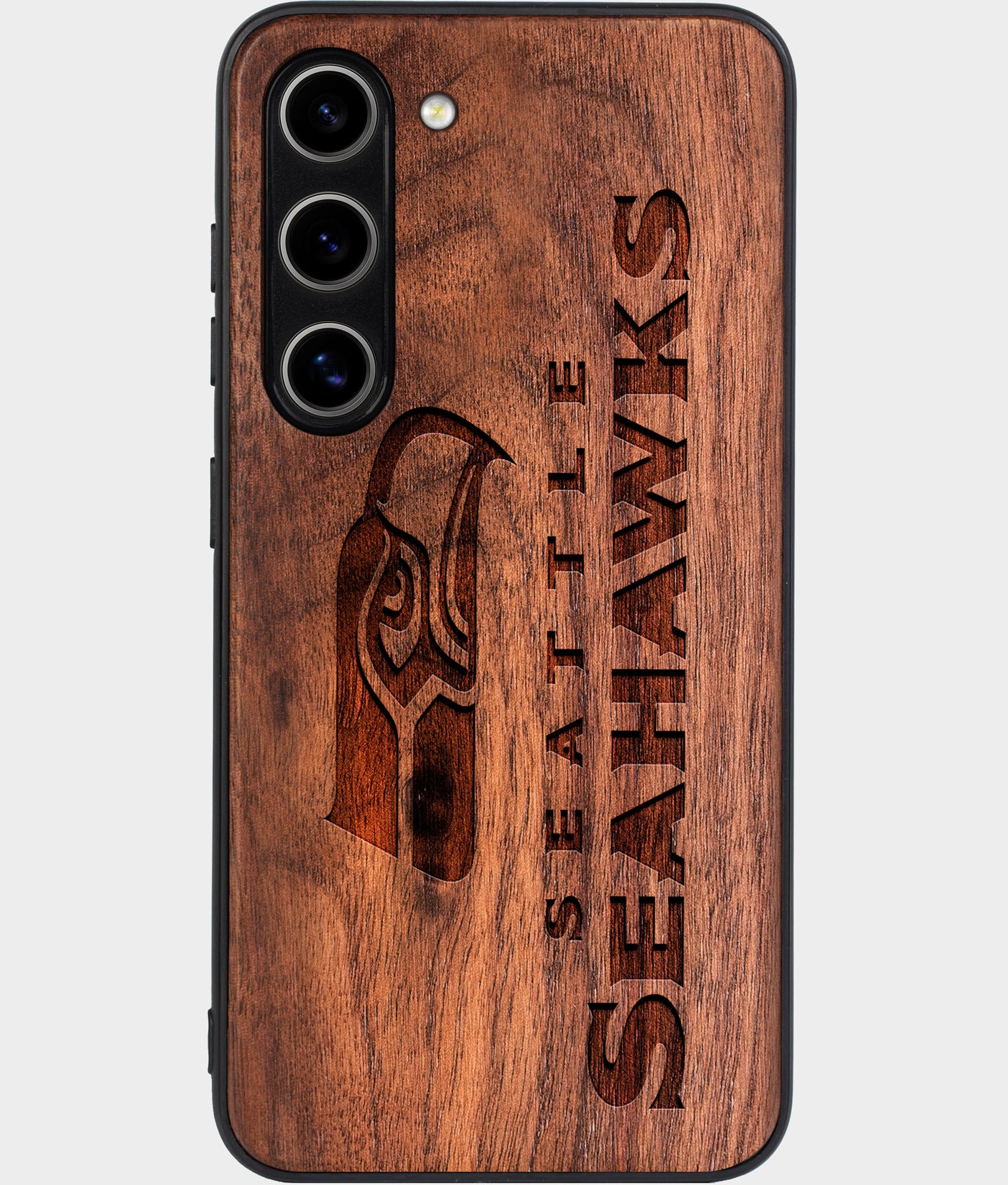 Best Wood Seattle Seahawks Samsung Galaxy S25 Plus Case - Custom Engraved Cover - Engraved In Nature