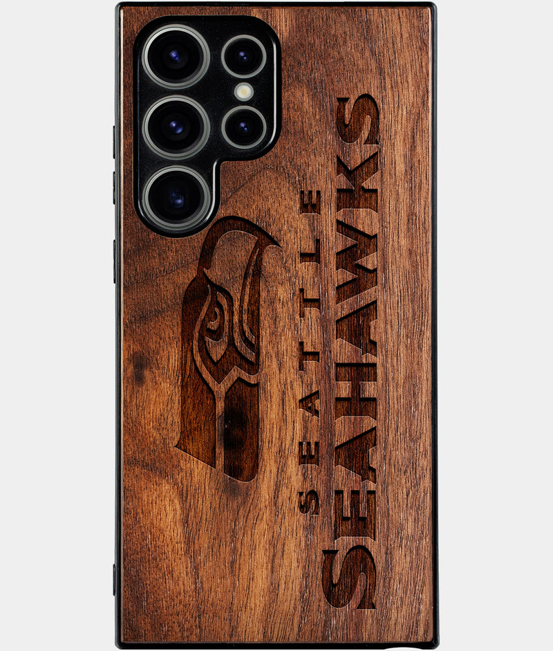 Best Wood Seattle Seahawks Samsung Galaxy S25 Ultra Case - Custom Engraved Cover - Engraved In Nature