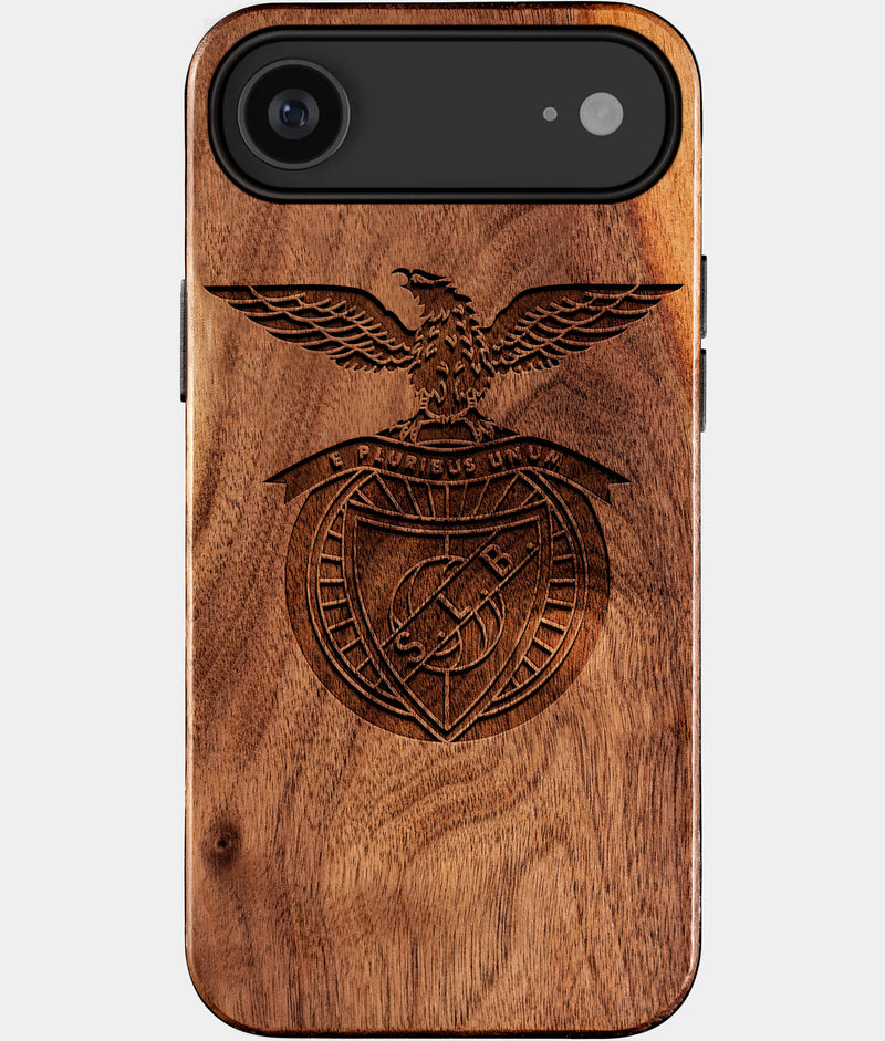 Eco-friendly Sl Benfica iPhone 17 Air Case - Carved Wood Custom Sl Benfica Gift For Him - Monogrammed Personalized iPhone 17 Air Cover By Engraved In Nature