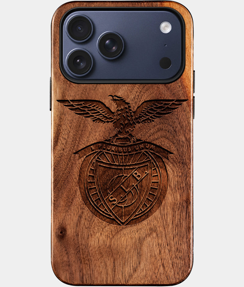 Eco-friendly Sl Benfica iPhone 17 Pro Max Case - Carved Wood Custom Sl Benfica Gift For Him - Monogrammed Personalized iPhone 17 Pro Max Cover By Engraved In Nature