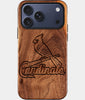 Eco-friendly St Louis Cardinals iPhone 17 Pro Max Case - Carved Wood Custom St Louis Cardinals Gift For Him - Monogrammed Personalized iPhone 17 Pro Max Cover By Engraved In Nature