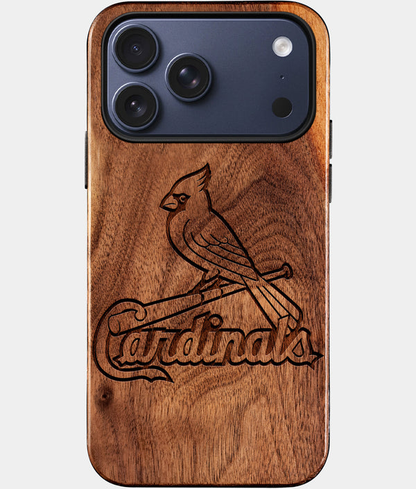 Custom St Louis Cardinals iPhone 17/17 Pro/17 Pro Max/17 Air Case - Wood Cardinals Cover - Eco-friendly St Louis Cardinals iPhone 17 Case - Carved Wood Custom St Louis Cardinals Gift For Him - Monogrammed Personalized iPhone 17 Cover By Engraved In Nature
