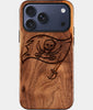 Eco-friendly Tampa Bay Buccaneers iPhone 17 Pro Max Case - Carved Wood Custom Tampa Bay Buccaneers Gift For Him - Monogrammed Personalized iPhone 17 Pro Max Cover By Engraved In Nature