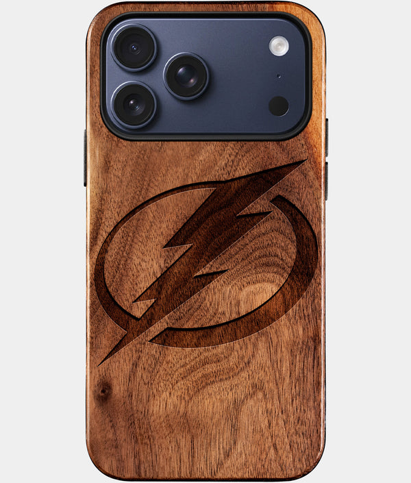 Custom Tampa Bay Lightning iPhone 17/17 Pro/17 Pro Max/17 Air Case - Wood Lightning Covers - Eco-friendly Tampa Bay Lightning iPhone 17 Case - Carved Wood Custom Tampa Bay Lightning Gift For Him - Monogrammed Personalized iPhone 17 Cover By Engraved In Nature