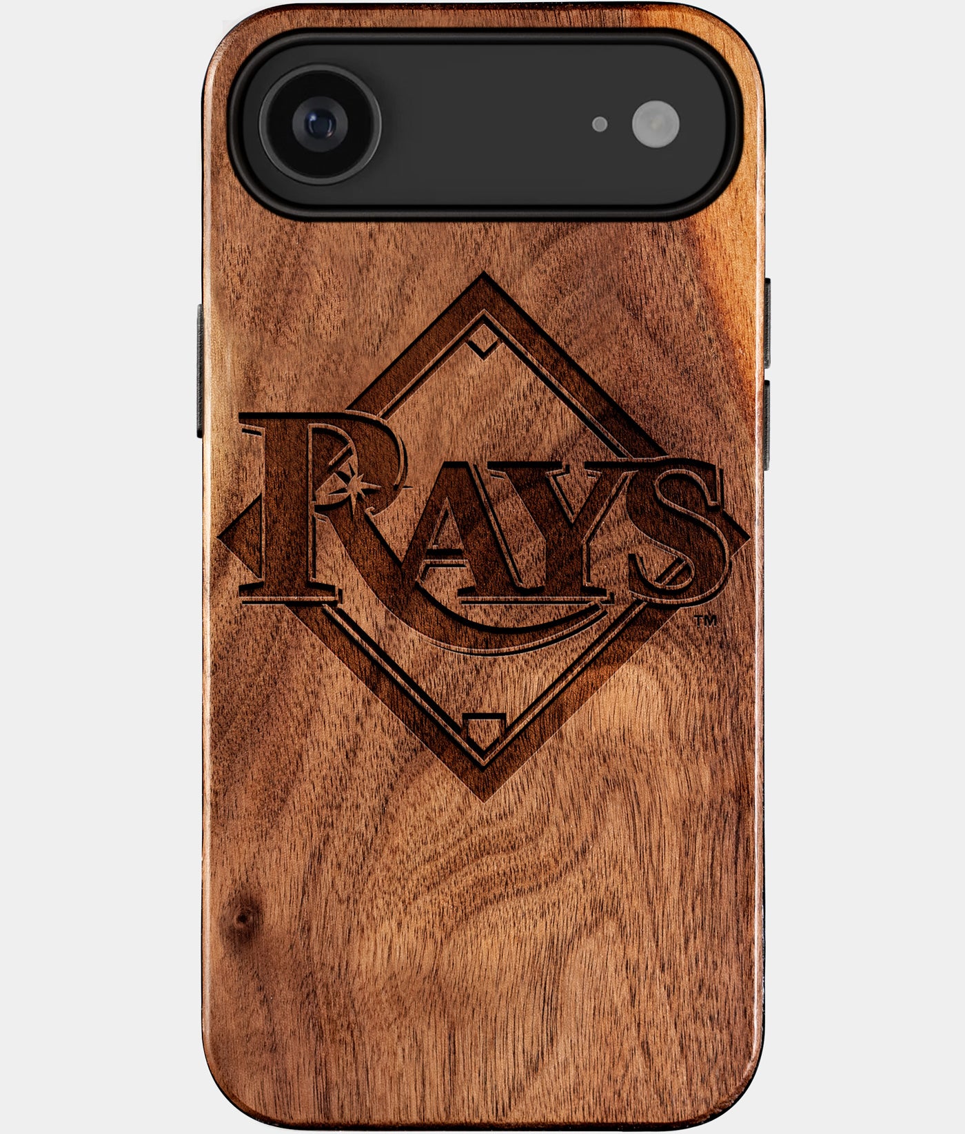 Eco-friendly Tampa Bay Rays iPhone 17 Air Case - Carved Wood Custom Tampa Bay Rays Gift For Him - Monogrammed Personalized iPhone 17 Air Cover By Engraved In Nature
