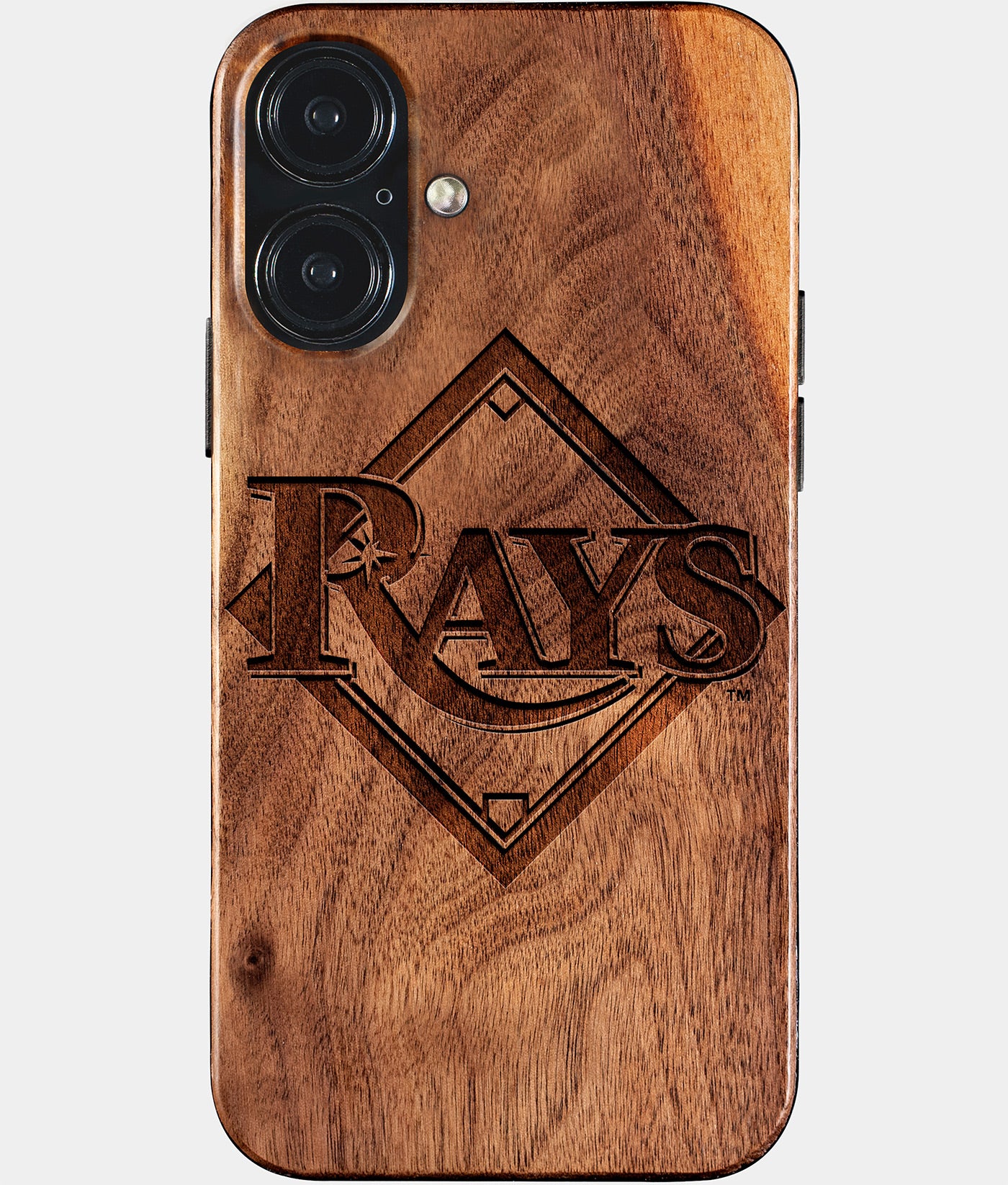Eco-friendly Tampa Bay Rays iPhone 17 Case - Carved Wood Custom Tampa Bay Rays Gift For Him - Monogrammed Personalized iPhone 17 Cover By Engraved In Nature