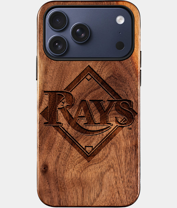 Custom Tampa Bay Rays iPhone 17/17 Pro/17 Pro Max/17 Air Case - Wood Rays Cover - Eco-friendly Tampa Bay Rays iPhone 17 Case - Carved Wood Custom Tampa Bay Rays Gift For Him - Monogrammed Personalized iPhone 17 Cover By Engraved In Nature