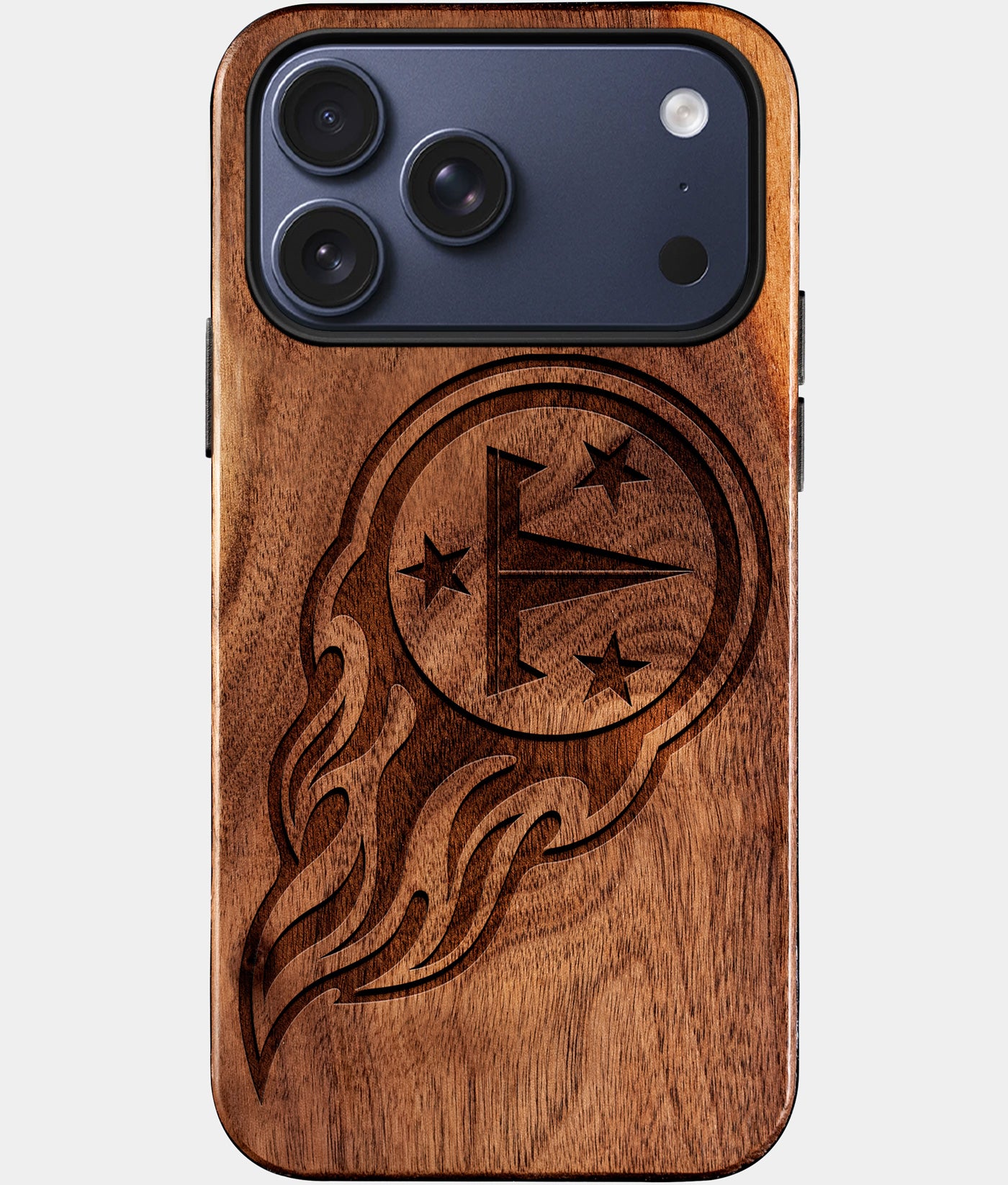 Eco-friendly Tennessee Titans iPhone 17 Pro Max Case - Carved Wood Custom Tennessee Titans Gift For Him - Monogrammed Personalized iPhone 17 Pro Max Cover By Engraved In Nature