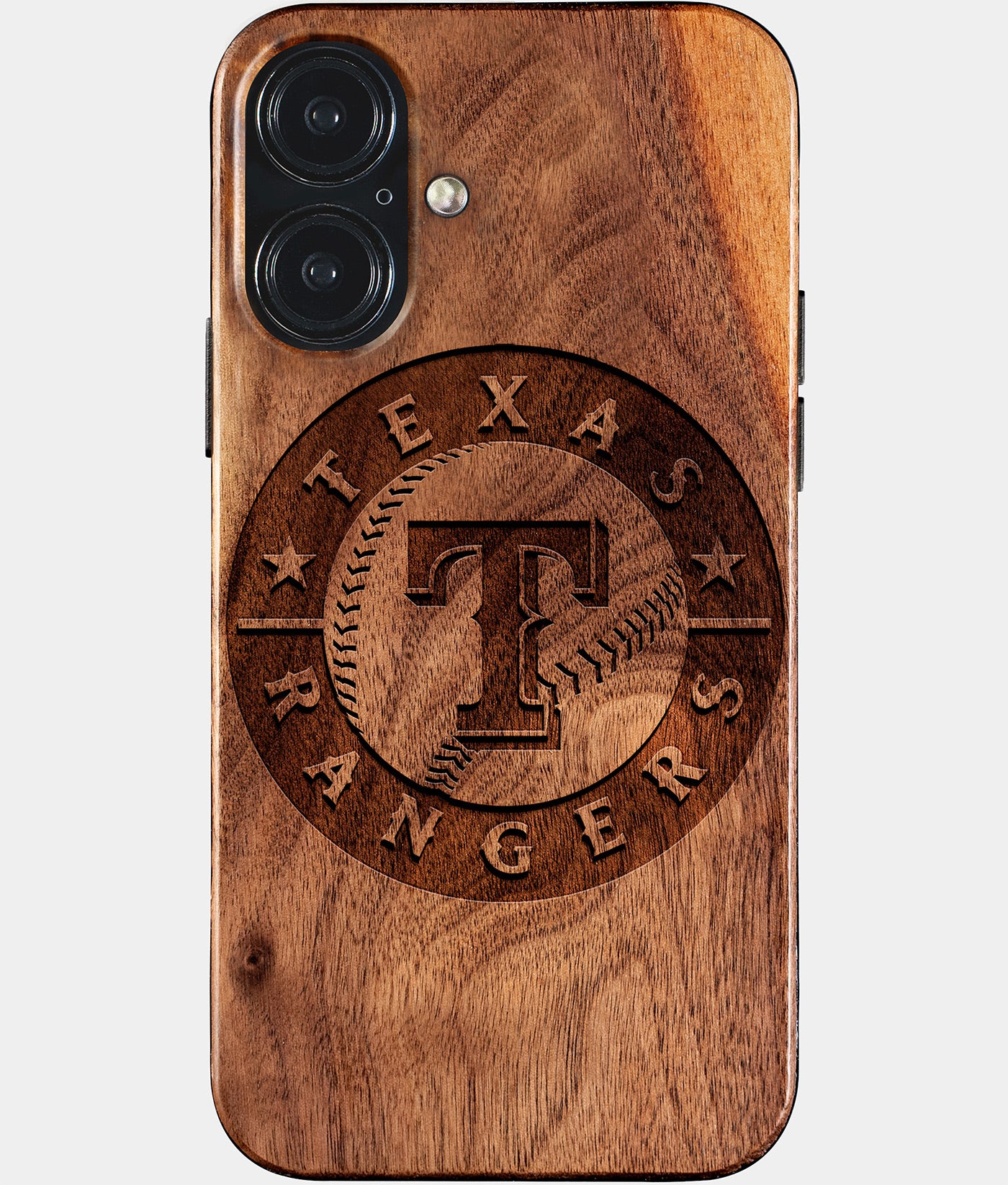 Eco-friendly Texas Rangers iPhone 17 Case - Carved Wood Custom Texas Rangers Gift For Him - Monogrammed Personalized iPhone 17 Cover By Engraved In Nature