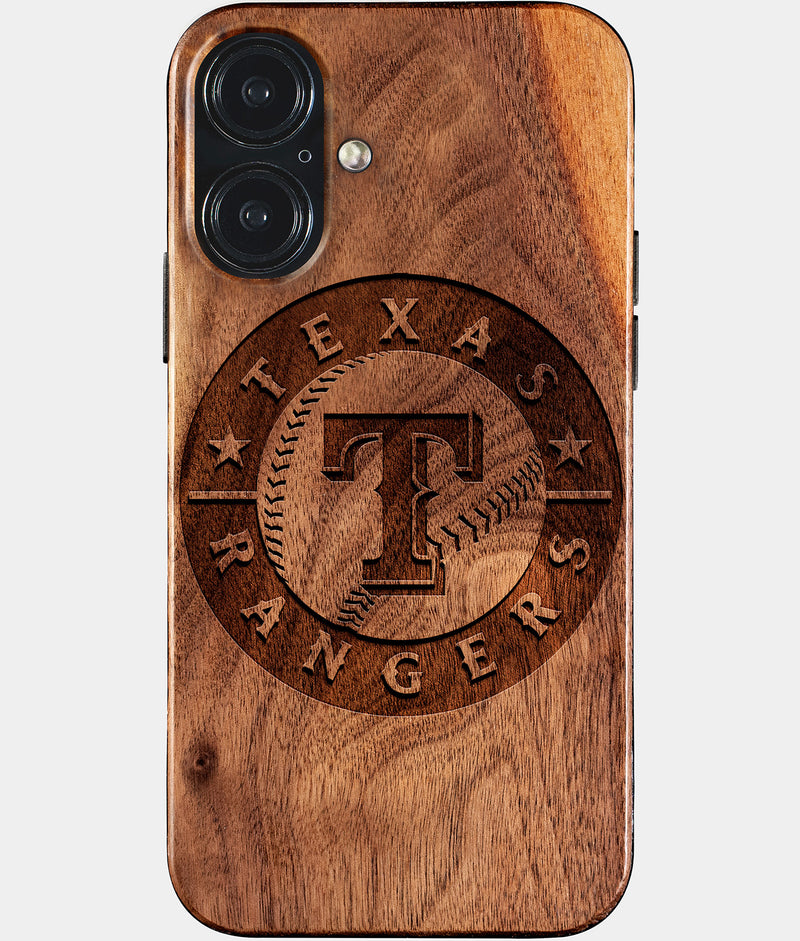 Eco-friendly Texas Rangers iPhone 17 Case - Carved Wood Custom Texas Rangers Gift For Him - Monogrammed Personalized iPhone 17 Cover By Engraved In Nature