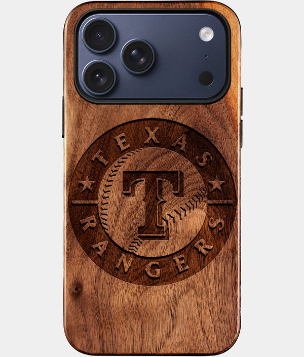 Custom Texas Rangers iPhone 17/17 Pro/17 Pro Max/17 Air Case - Wood Rangers Cover - Eco-friendly Texas Rangers iPhone 17 Case - Carved Wood Custom Texas Rangers Gift For Him - Monogrammed Personalized iPhone 17 Cover By Engraved In Nature