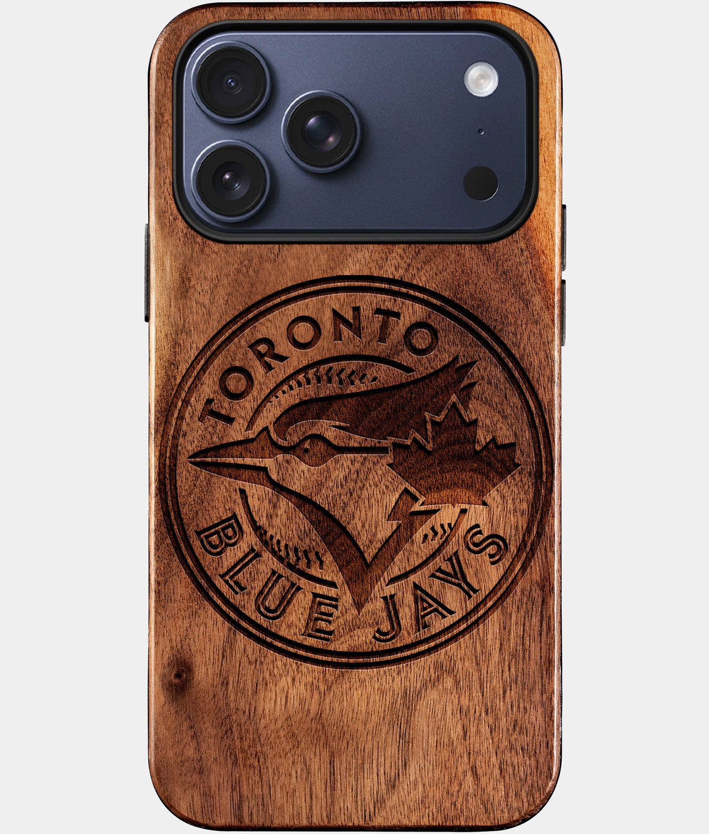 Custom Toronto Blue Jays iPhone 17/17 Pro/17 Pro Max/17 Air Case - Wood Blue Jays Cover - Eco-friendly Toronto Blue Jays iPhone 17 Case - Carved Wood Custom Toronto Blue Jays Gift For Him - Monogrammed Personalized iPhone 17 Cover By Engraved In Nature