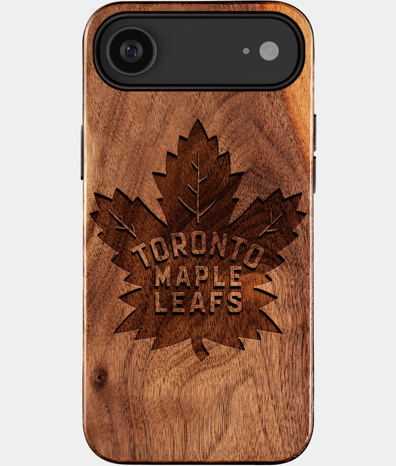 Eco-friendly Toronto Maple Leafs iPhone 17 Air Case - Carved Wood Custom Toronto Maple Leafs Gift For Him - Monogrammed Personalized iPhone 17 Air Cover By Engraved In Nature