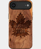 Eco-friendly Toronto Maple Leafs iPhone 17 Air Case - Carved Wood Custom Toronto Maple Leafs Gift For Him - Monogrammed Personalized iPhone 17 Air Cover By Engraved In Nature