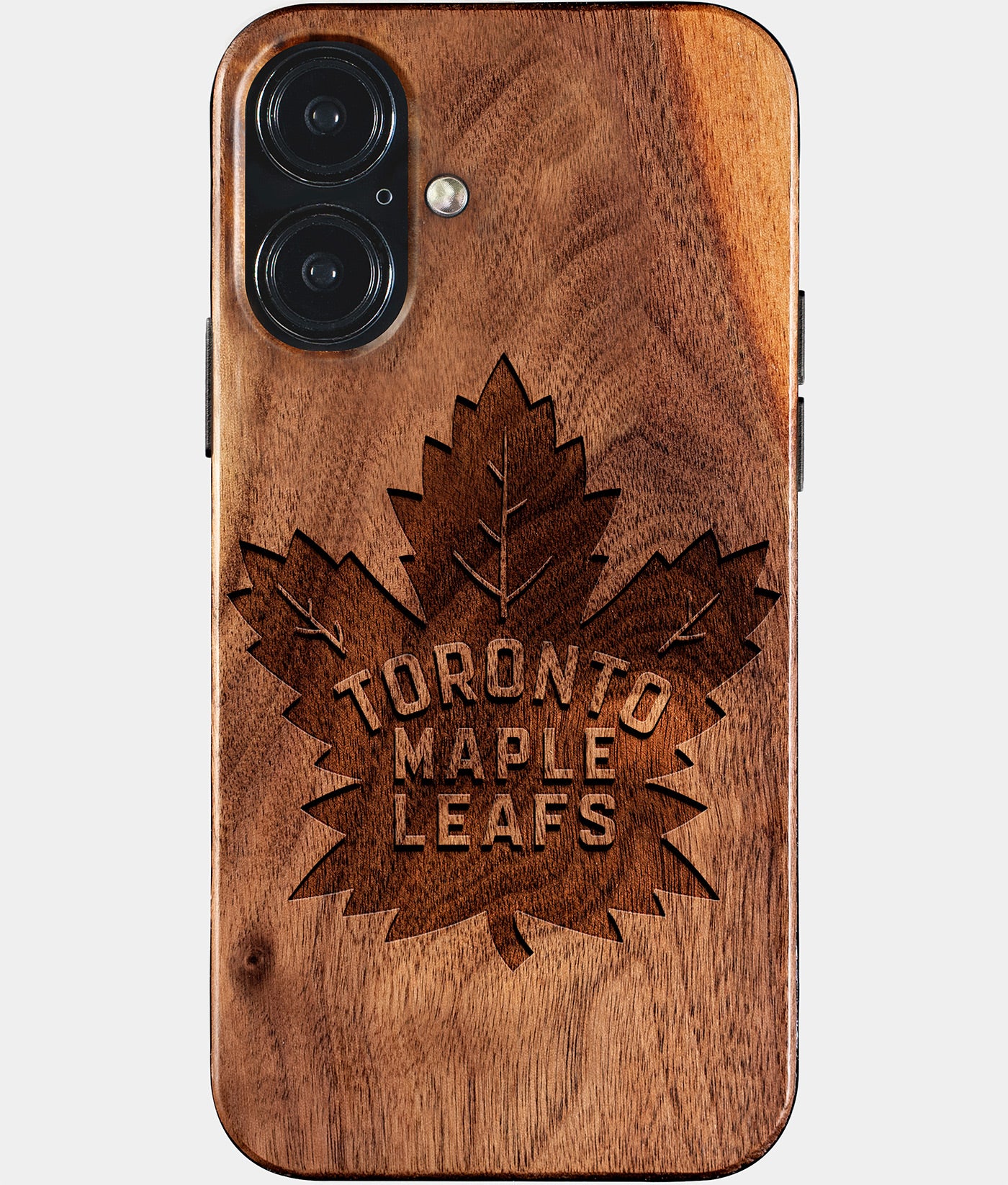 Eco-friendly Toronto Maple Leafs iPhone 17 Case - Carved Wood Custom Toronto Maple Leafs Gift For Him - Monogrammed Personalized iPhone 17 Cover By Engraved In Nature