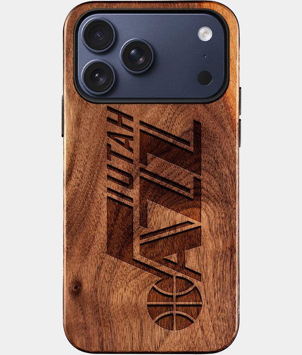 Custom Utah Jazz iPhone 17/17 Pro/17 Pro Max/17 Air Case - Wood Utah Jazz Cover - Eco-friendly Utah Jazz iPhone 17 Case - Carved Wood Custom Utah Jazz Gift For Him - Monogrammed Personalized iPhone 17 Cover By Engraved In Nature