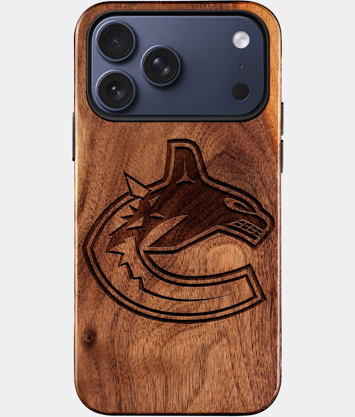 Eco-friendly Vancouver Canucks iPhone 17 Pro Max Case - Carved Wood Custom Vancouver Canucks Gift For Him - Monogrammed Personalized iPhone 17 Pro Max Cover By Engraved In Nature