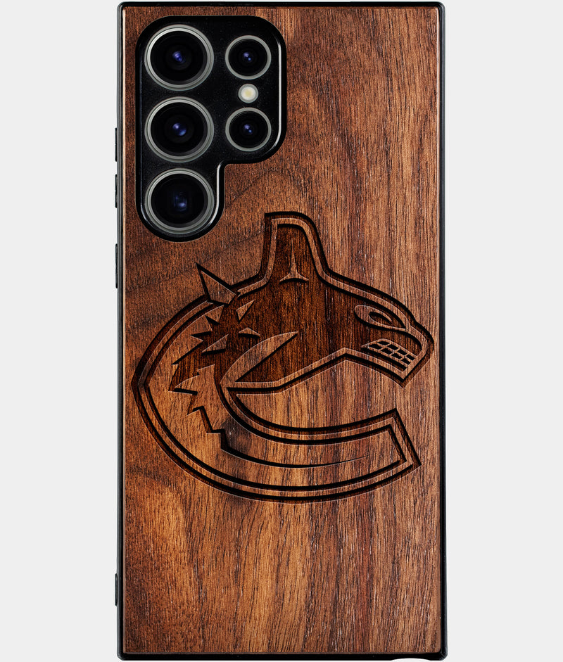 Best Wood Vancouver Canucks Samsung Galaxy S25 Ultra Case - Custom Engraved Cover - Engraved In Nature