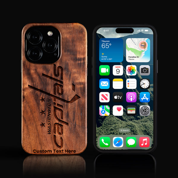 Custom Washington Capitals iPhone 16/16 Pro/16 Pro Max/16 Plus Case - Carved Wood Capitals Cover