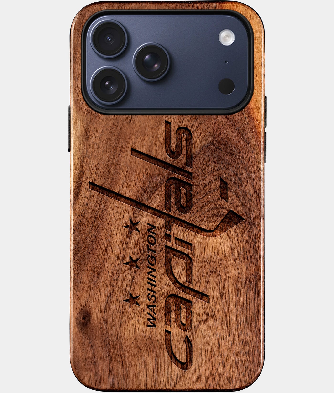 Eco-friendly Washington Capitals iPhone 17 Pro Case - Carved Wood Custom Washington Capitals Gift For Him - Monogrammed Personalized iPhone 17 Pro Cover By Engraved In Nature
