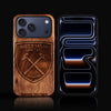 Custom West Ham United F.C. iPhone 17/17 Pro/17 Pro Max/17 Air Case - Carved Wood West Ham United FC Cover