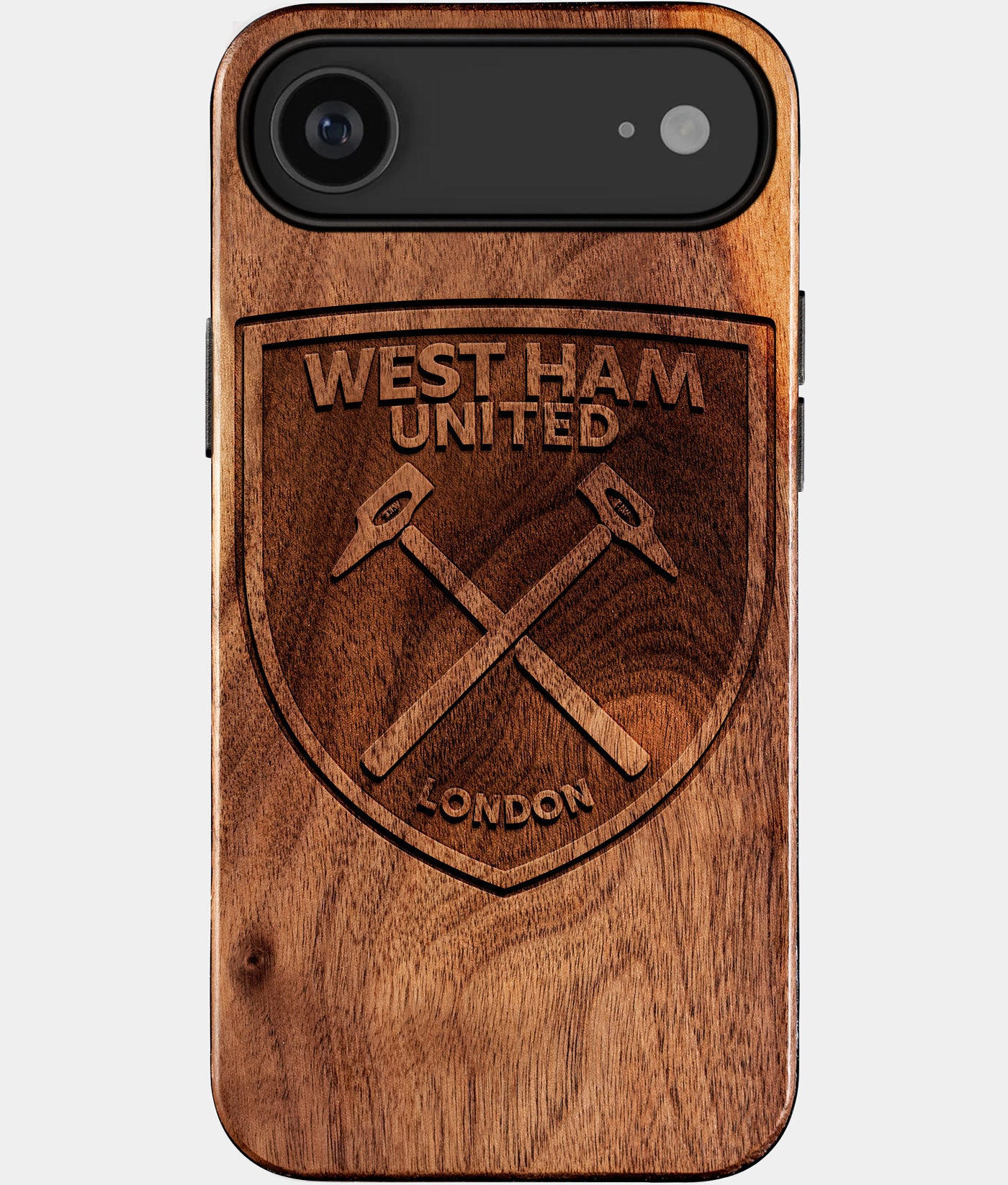 Eco-friendly West Ham United FC iPhone 17 Air Case - Carved Wood Custom West Ham United FC Gift For Him - Monogrammed Personalized iPhone 17 Air Cover By Engraved In Nature