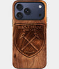Eco-friendly West Ham United FC iPhone 17 Pro Max Case - Carved Wood Custom West Ham United FC Gift For Him - Monogrammed Personalized iPhone 17 Pro Max Cover By Engraved In Nature