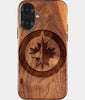 Eco-friendly Winnipeg Jets iPhone 17 Case - Carved Wood Custom Winnipeg Jets Gift For Him - Monogrammed Personalized iPhone 17 Cover By Engraved In Nature