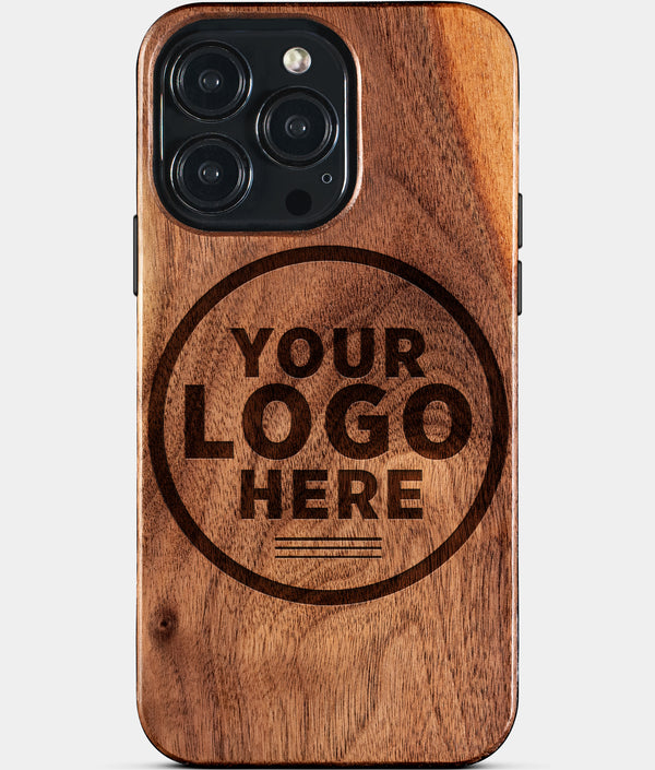Personalized iPhone 15 Pro Max Case - Custom Monogrammed Wood Carved MagSafe iPhone 15 Pro Max Cover