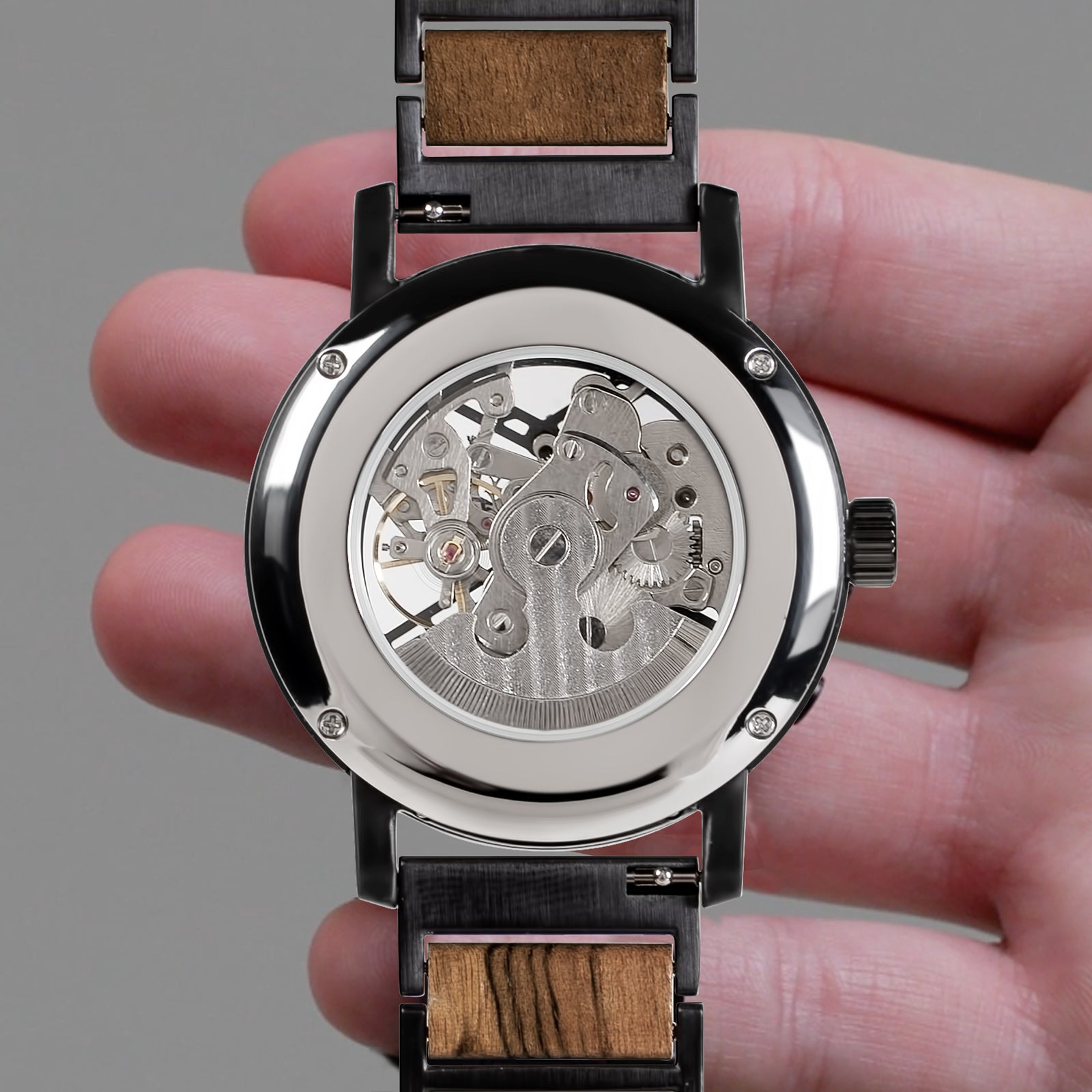 best skeleton watch, mens wood steampunk watch, black steampunk watch. Best skeleton wood watch, jewelry engraved watch gift for him anniversary gift