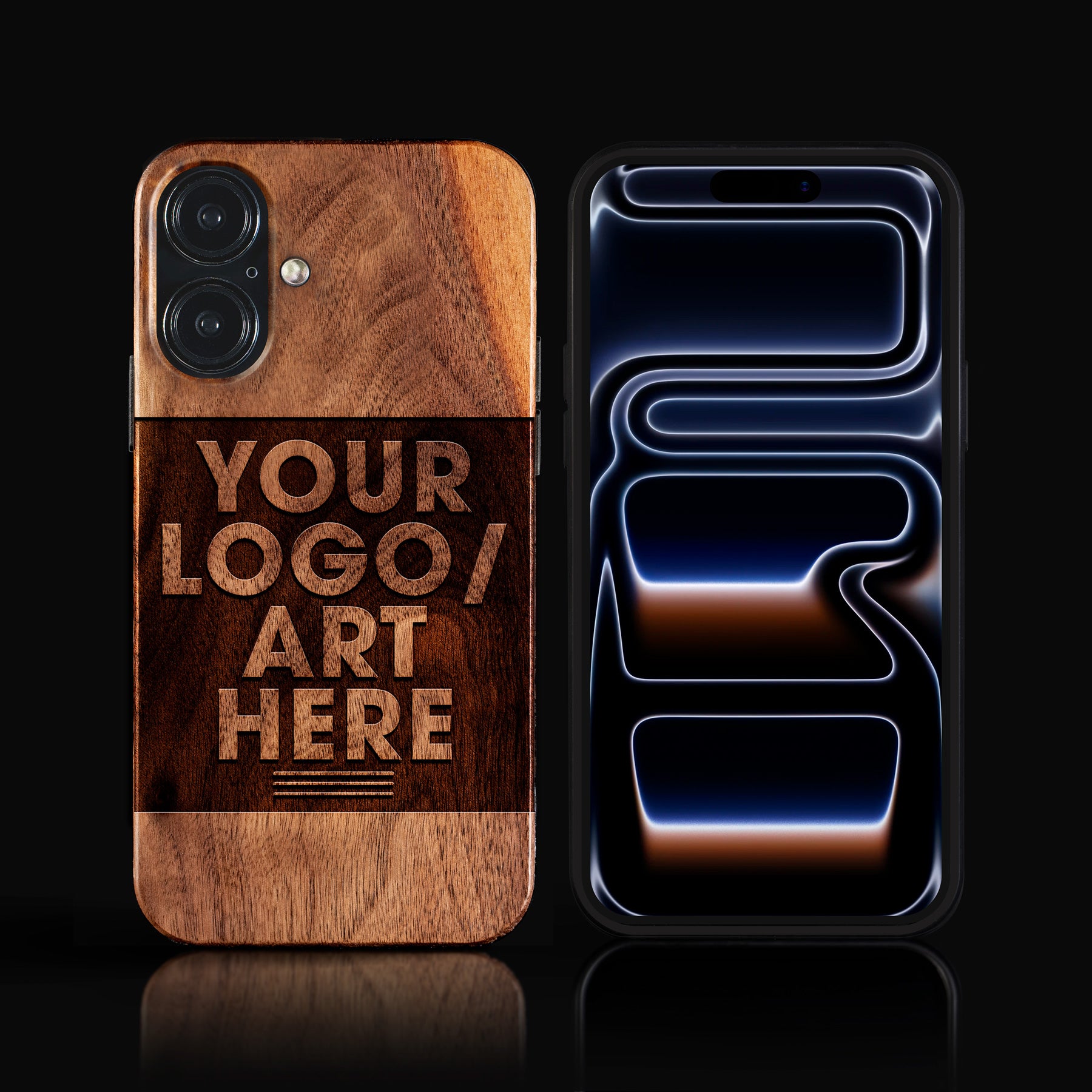Custom iPhone 17 Case - Custom Eco Friendly Wooden MagSafe Carved iPhone 17 Cover, iPhone 17 Case. Company Event Gifts, iPhone Cases Wood Accessories - Made By Engraved In Nature, Biodegradable Mous, Pela, Casetify, Toast, Alto Collective, Wudn, Carved, Kerf, Kenway, Komodoty, Grovemade, Bewood, Moment, Woodgraw, Woodcessories, Pono Wood, KoaWood, Caseyard, Kasemakers, engraversdungeom, OtterBox iPhone Cover Alternative - Biodegradable Compostable Phone Case - Design Your Own Case - 2026 iPhone Cases