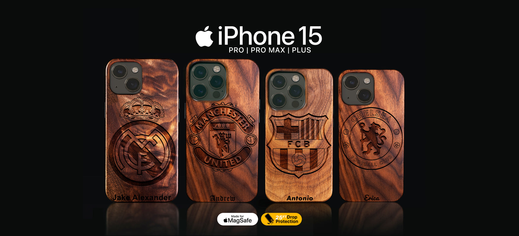 Personalized International Football Club  iPhone 15, iPhone 15 Pro, iPhone 15 Pro Max, iPhone 15 Plus Cases Customized International Football Club Gifts For Fan MagSafe Football Club iPhone Covers 2023 Christmas Gifts