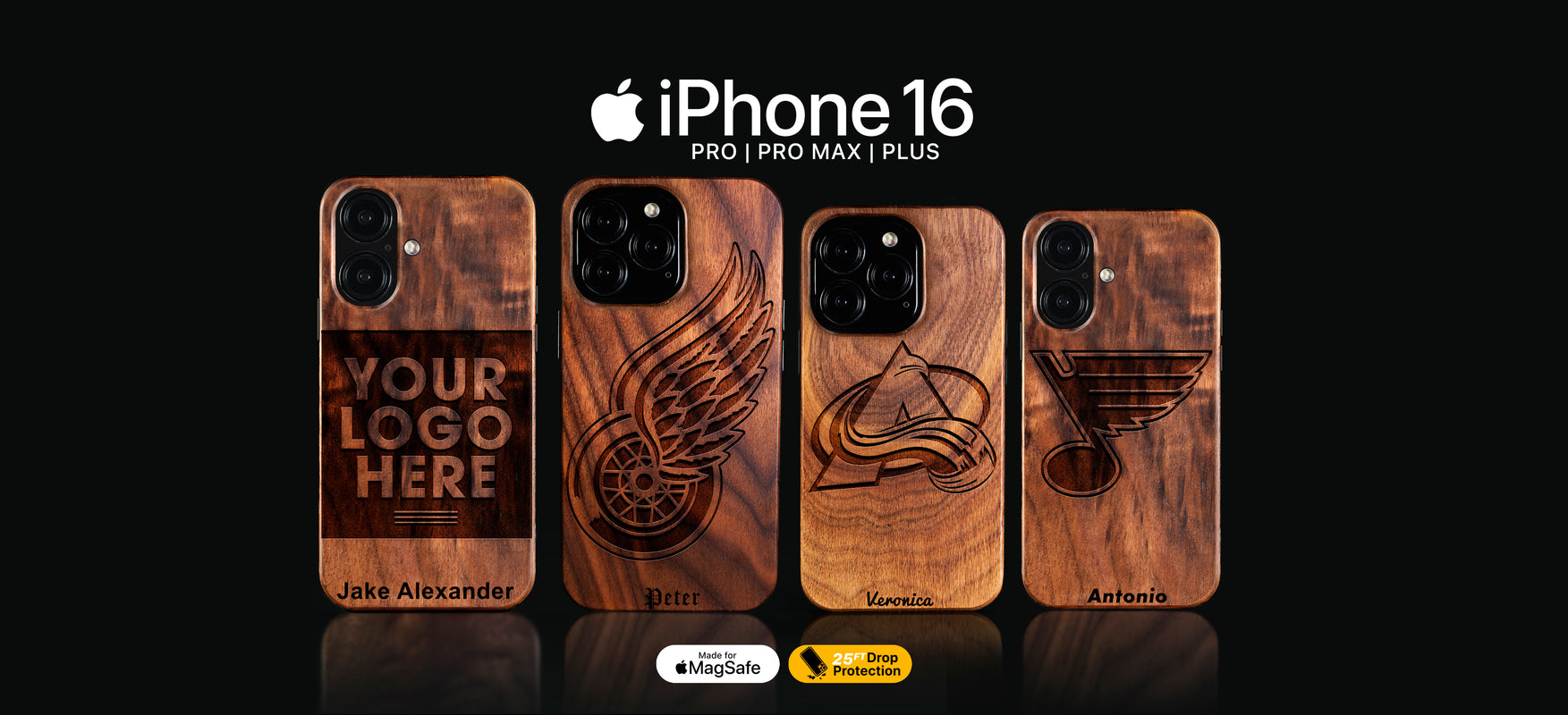 Personalized NHL Hockey Birthday Gifts - iPhone 16, iPhone 16 Pro, iPhone 16 Pro Max, iPhone 16 Plus Cases Customized NHL Hockey Christmas Gifts For Him, Hockey Fan Gifts MagSafe NHL iPhone Covers 2025 Christmas Gifts