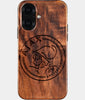 Eco-friendly AFC Ajax iPhone 16 Case - Carved Wood Custom AFC Ajax Gift For Him - Monogrammed Personalized iPhone 16 Cover By Engraved In Nature