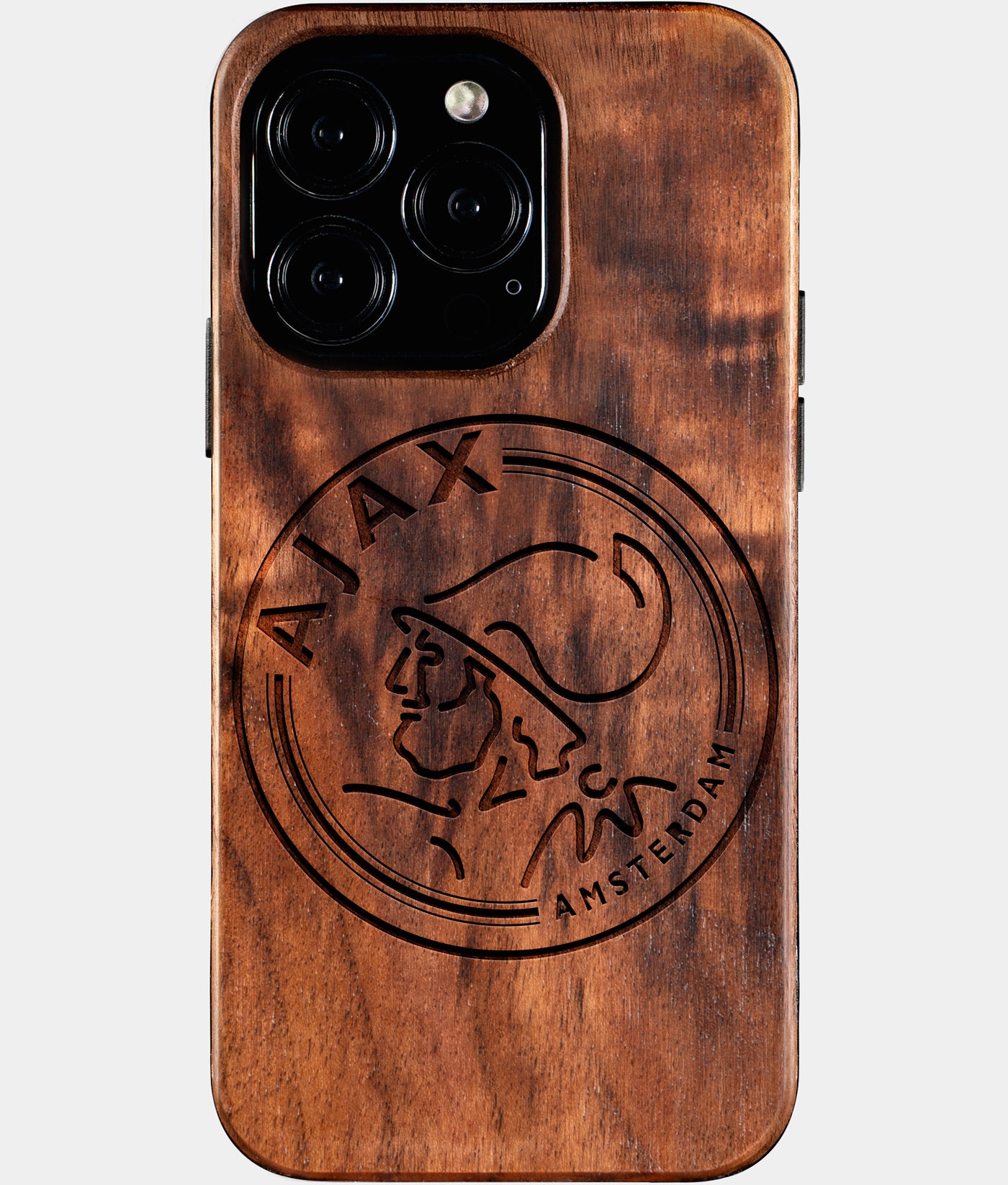 Eco-friendly AFC Ajax iPhone 16 Pro Case - Carved Wood Custom AFC Ajax Gift For Him - Monogrammed Personalized iPhone 16 Pro Cover By Engraved In Nature