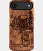 Wood Africa iPhone 17 Air Case - Custom Black Owned Christmas Gifts, Engraved African American Gifts For Black Men and Women. Black Owned Business Making iPhone Accessories, Engraved Typography Maps College Graduation Gifts