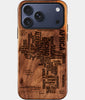Wood Africa iPhone 17 Pro Max Case - Custom Black Owned Christmas Gifts, Engraved African American Gifts For Black Men and Women. Black Owned Business Making iPhone Accessories, Engraved Typography Maps College Graduation Gifts