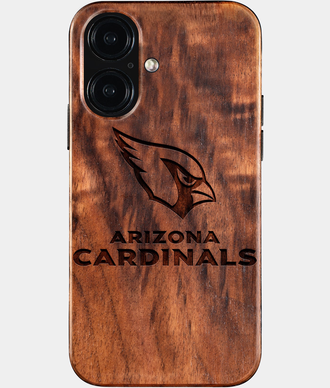 Eco-friendly Arizona Cardinals iPhone 16 Case - Carved Wood Custom Arizona Cardinals Gift For Him - Monogrammed Personalized iPhone 16 Cover By Engraved In Nature