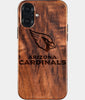 Eco-friendly Arizona Cardinals iPhone 16 Plus Case - Carved Wood Custom Arizona Cardinals Gift For Him - Monogrammed Personalized iPhone 16 Plus Cover By Engraved In Nature