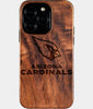 Eco-friendly Arizona Cardinals iPhone 16 Pro Case - Carved Wood Custom Arizona Cardinals Gift For Him - Monogrammed Personalized iPhone 16 Pro Cover By Engraved In Nature