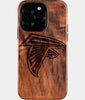 Eco-friendly Atlanta Falcons iPhone 16 Pro Case - Carved Wood Custom Atlanta Falcons Gift For Him - Monogrammed Personalized iPhone 16 Pro Cover By Engraved In Nature