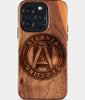 Eco-friendly Atlanta United FC iPhone 15 Pro Case - Carved Wood Custom Atlanta United FC Gift For Him - Monogrammed Personalized iPhone 15 Pro Cover By Engraved In Nature
