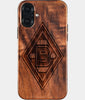 Eco-friendly Borussia Monchengladbach iPhone 16 Plus Case - Carved Wood Custom Borussia Monchengladbach Gift For Him - Monogrammed Personalized iPhone 16 Plus Cover By Engraved In Nature