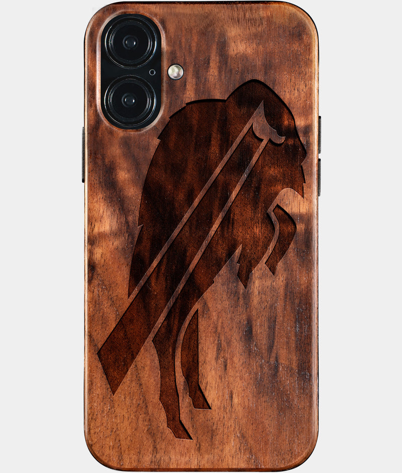 Eco-friendly Buffalo Bills iPhone 16 Plus Case - Carved Wood Custom Buffalo Bills Gift For Him - Monogrammed Personalized iPhone 16 Plus Cover By Engraved In Nature