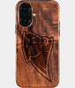 Eco-friendly Carolina Panthers iPhone 16 Case - Carved Wood Custom Carolina Panthers Gift For Him - Monogrammed Personalized iPhone 16 Cover By Engraved In Nature