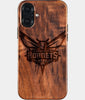 Eco-friendly Charlotte Hornets iPhone 16 Plus Case - Carved Wood Custom Charlotte Hornets Gift For Him - Monogrammed Personalized iPhone 16 Plus Cover By Engraved In Nature