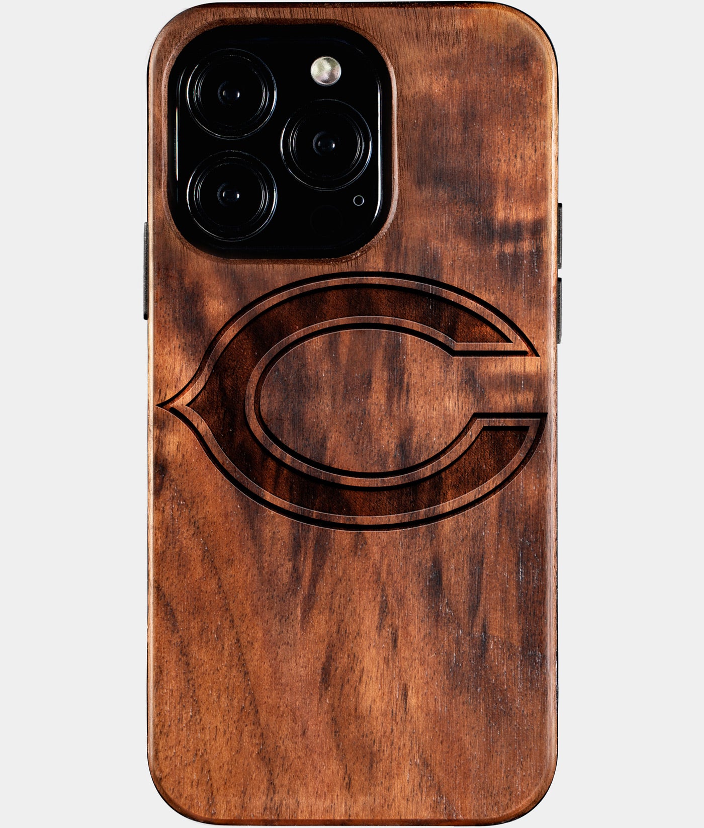 Eco-friendly Chicago Bears iPhone 16 Pro Case - Carved Wood Custom Chicago Bears Gift For Him - Monogrammed Personalized iPhone 16 Pro Cover By Engraved In Nature